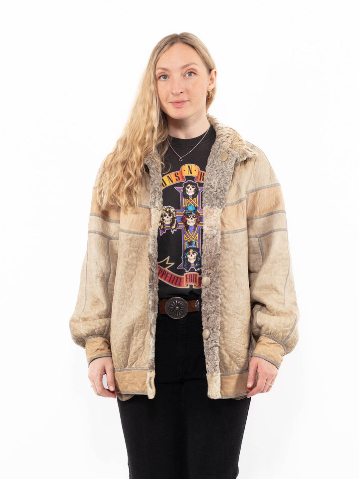 Vintage 80's Women Sheepskin in BeigeA0929