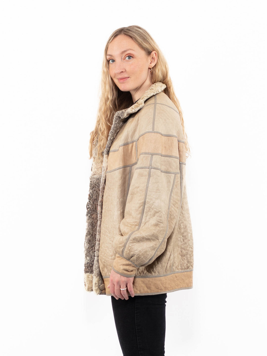 Vintage 80's Women Sheepskin in BeigeA0929