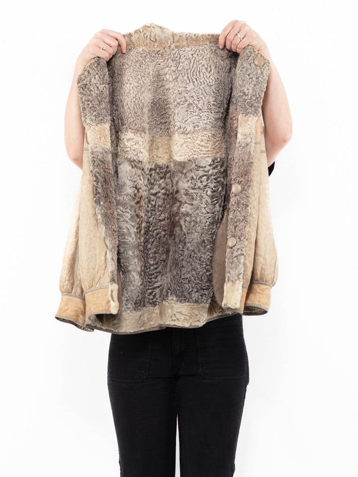 Vintage 80's Women Sheepskin in BeigeA0929