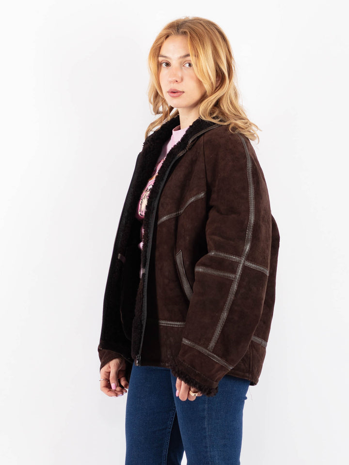 Vintage 80's Women Sheepskin in BrownV9572