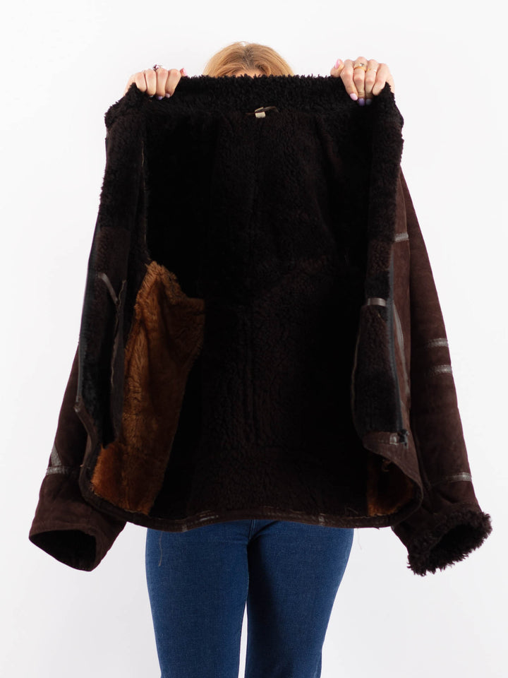 Vintage 80's Women Sheepskin in BrownV9572