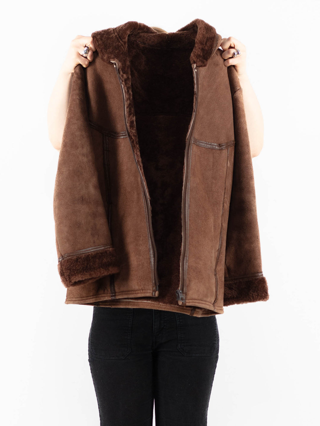 Vintage 80's Women Sheepskin in BrownV9809