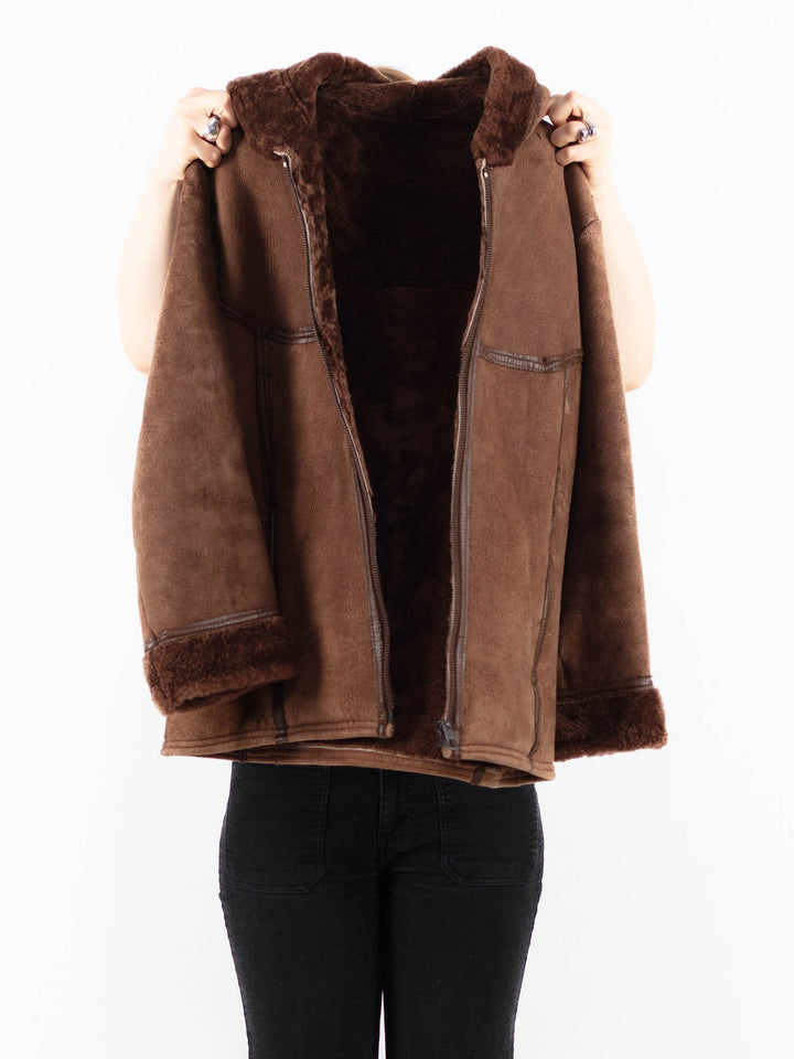 Vintage 80's Women Sheepskin in BrownV9809
