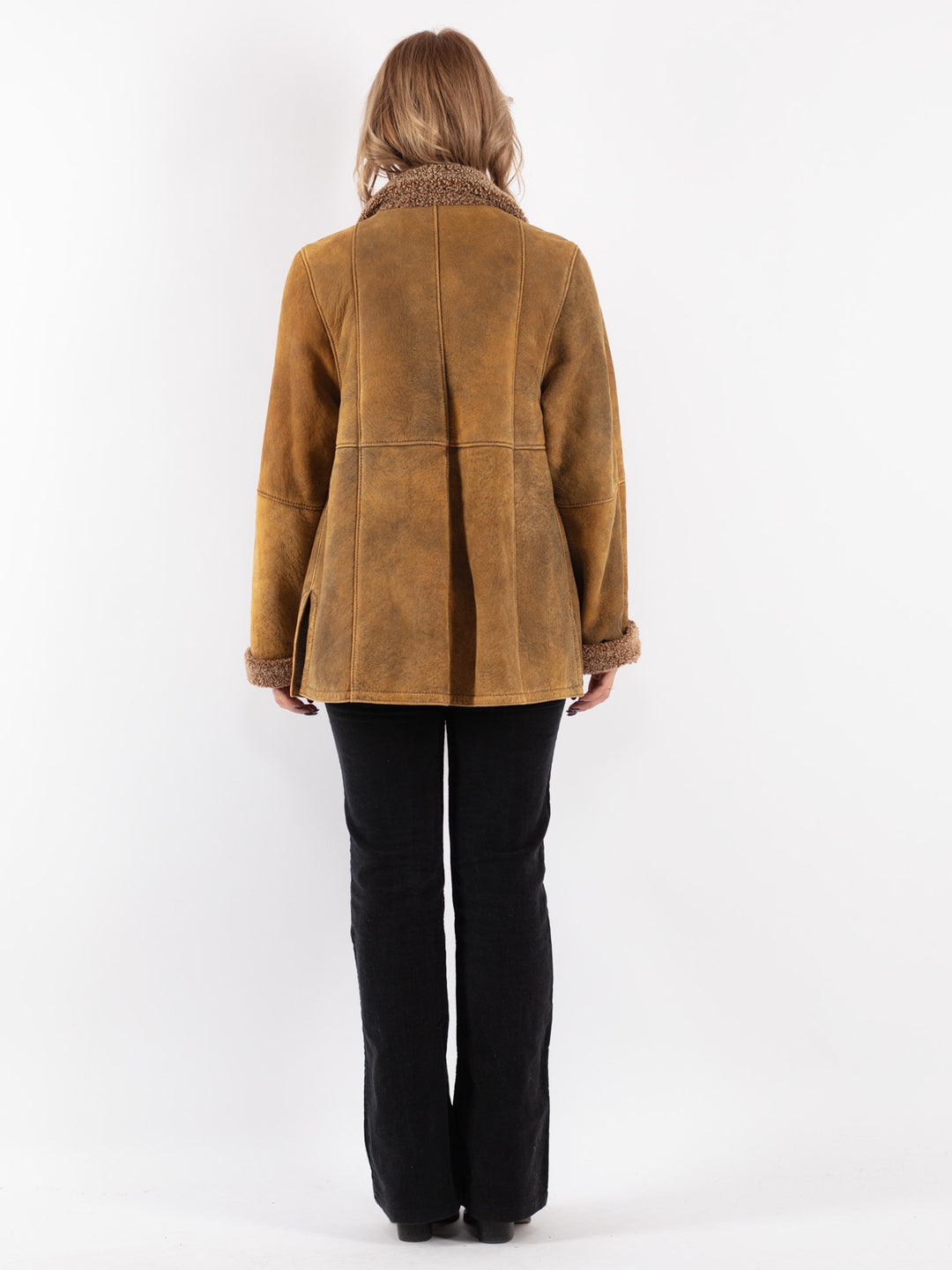 Vintage 80's Women Sheepskin Jacket in Brown