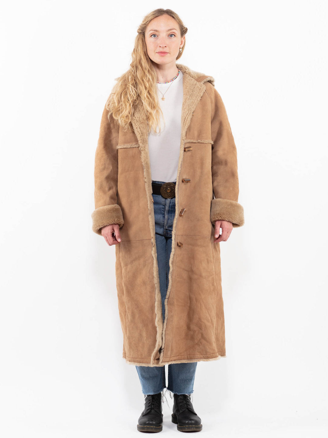 Vintage 80's Women Sheepskin in BeigeA0336