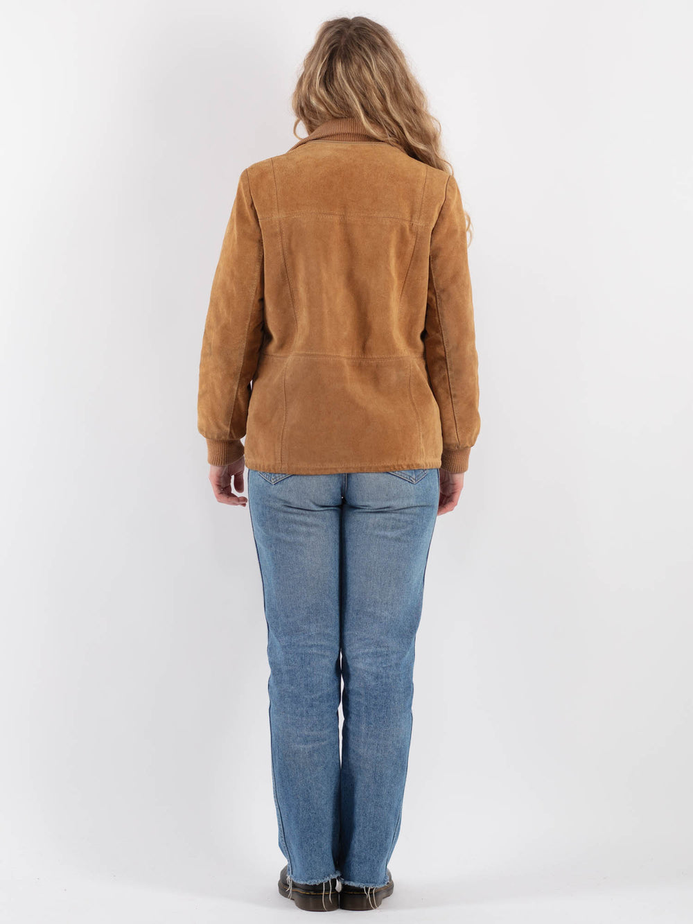Vintage 80's Women Suede Sherpa Jacket in BeigeV9266