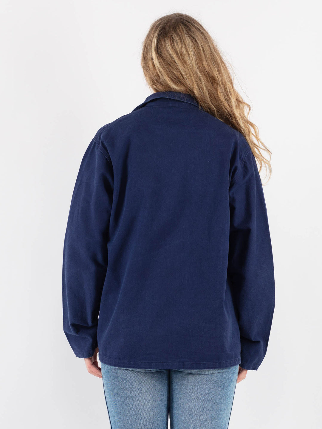 Vintage 80's Women Work Jacket in Blue