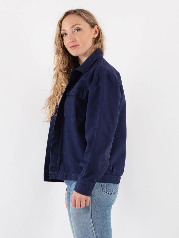 Vintage 70's Women Work Jacket in Blue