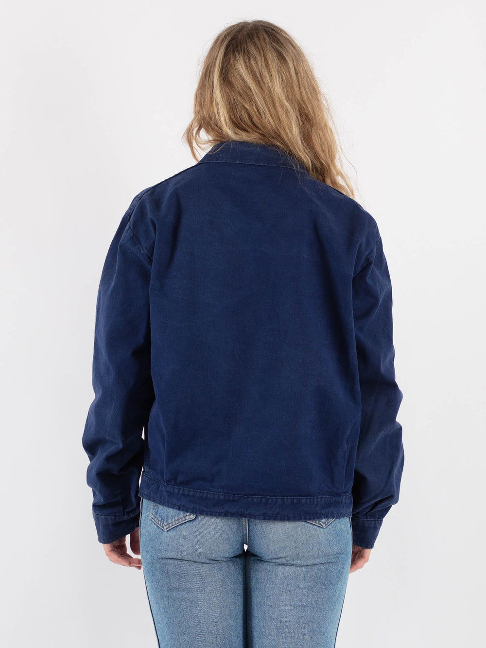Vintage 80's Women Work Jacket in Blue