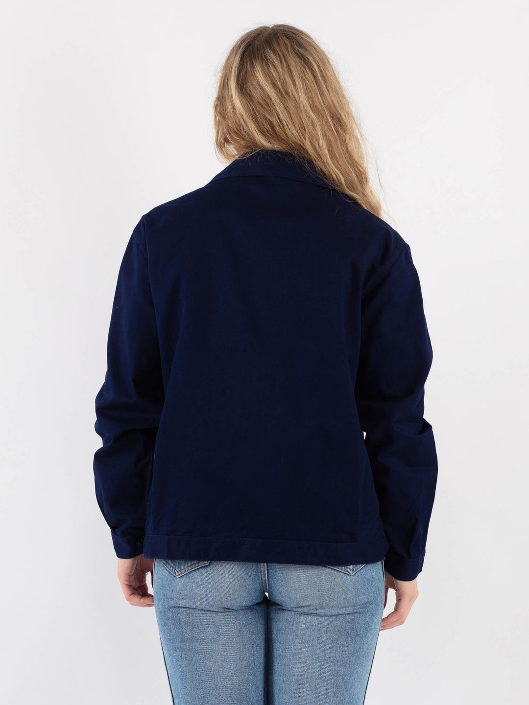 Vintage 80's Women Work Jacket in Blue