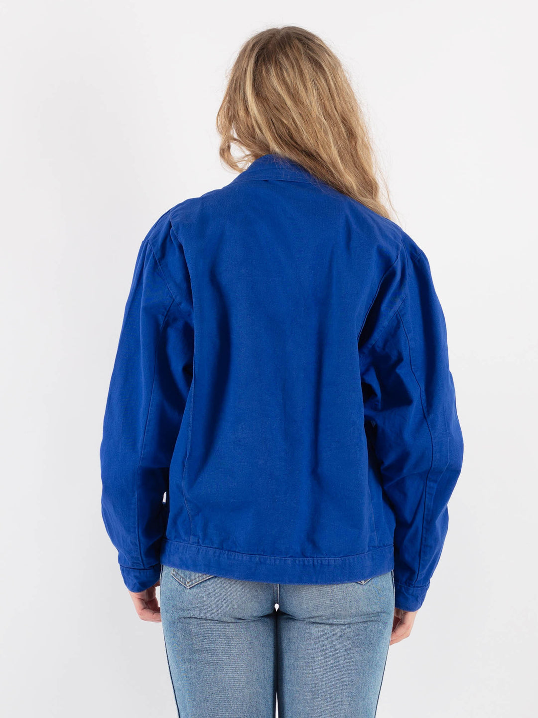 Vintage 80's Women Work Jacket in Blue