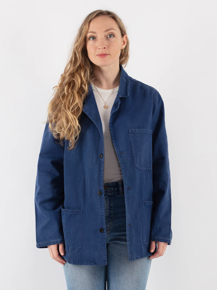 Vintage 80's Women Work Jacket in Blue