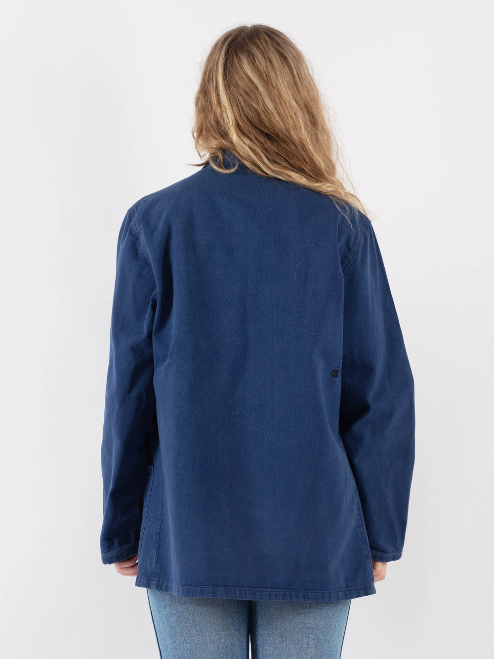 Vintage 80's Women Work Jacket in Blue