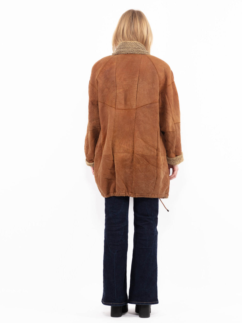Vintage 90's Women Sheepskin Coat in BrownA1123