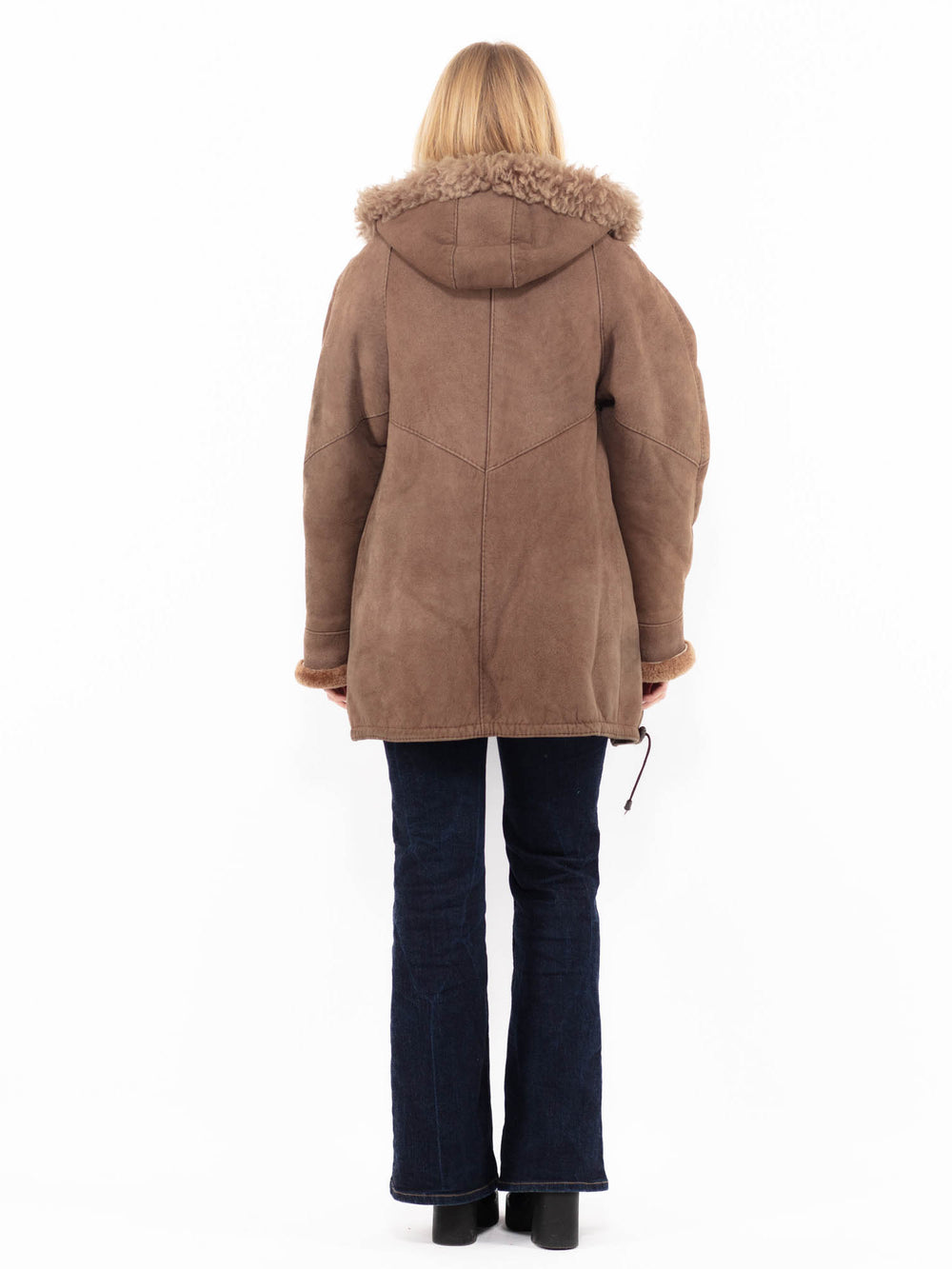 Vintage 90's Women Sheepskin Coat in BrownA1134