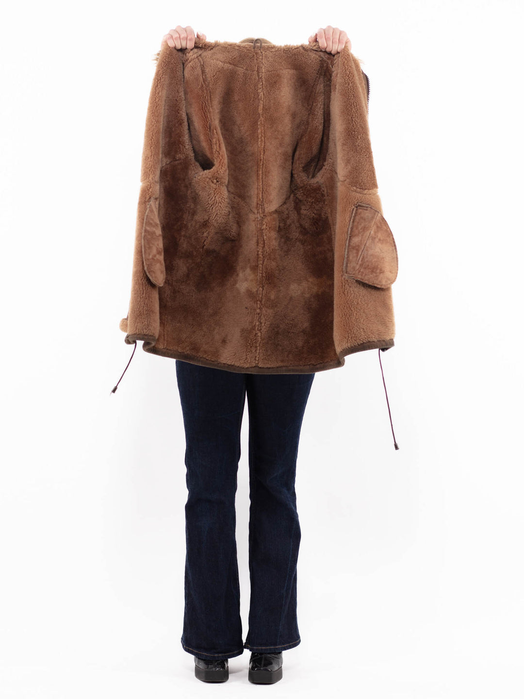 Vintage 90's Women Sheepskin Coat in BrownA1134