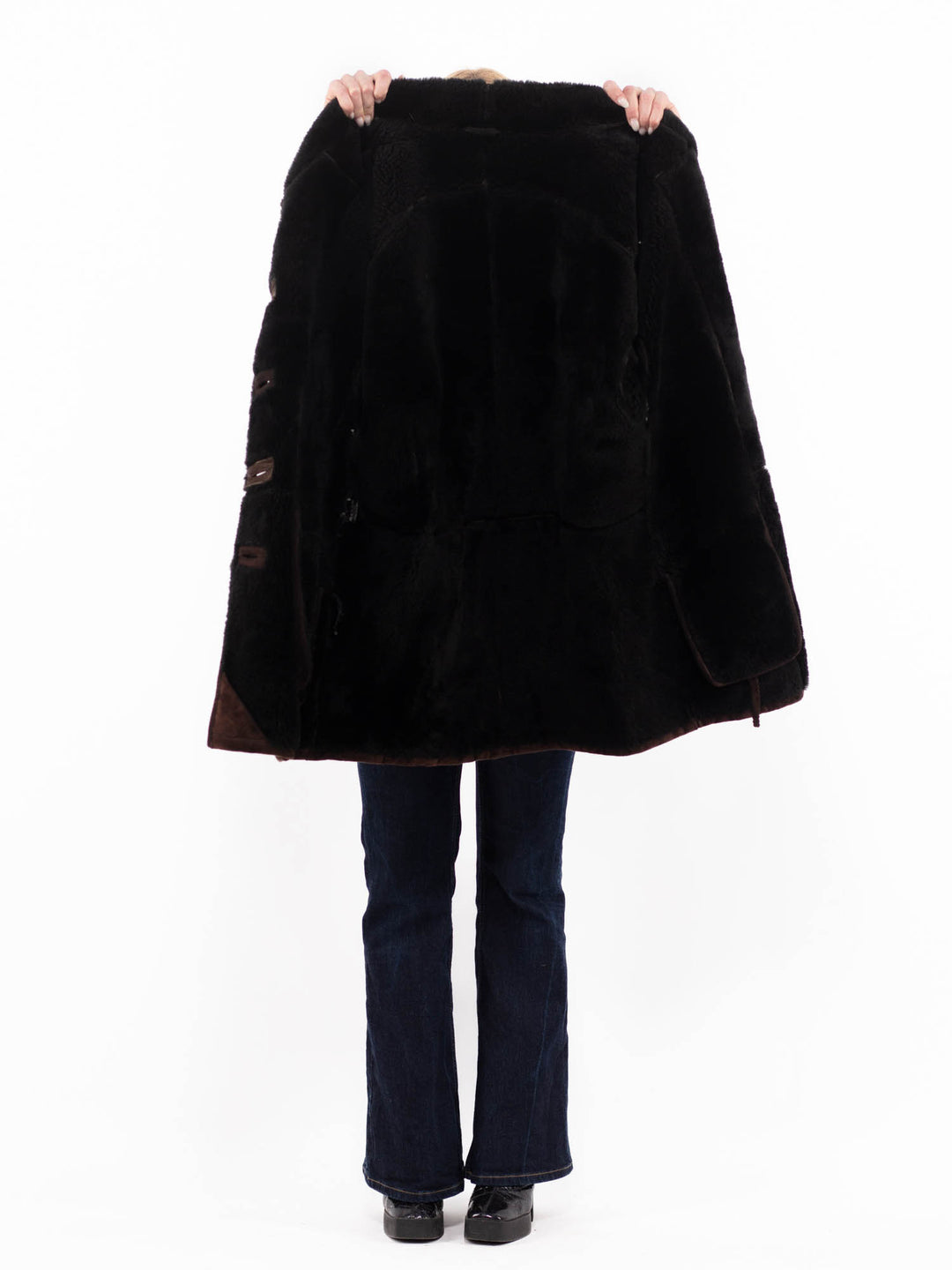 Vintage 90's Women Sheepskin Coat in BrownA1157