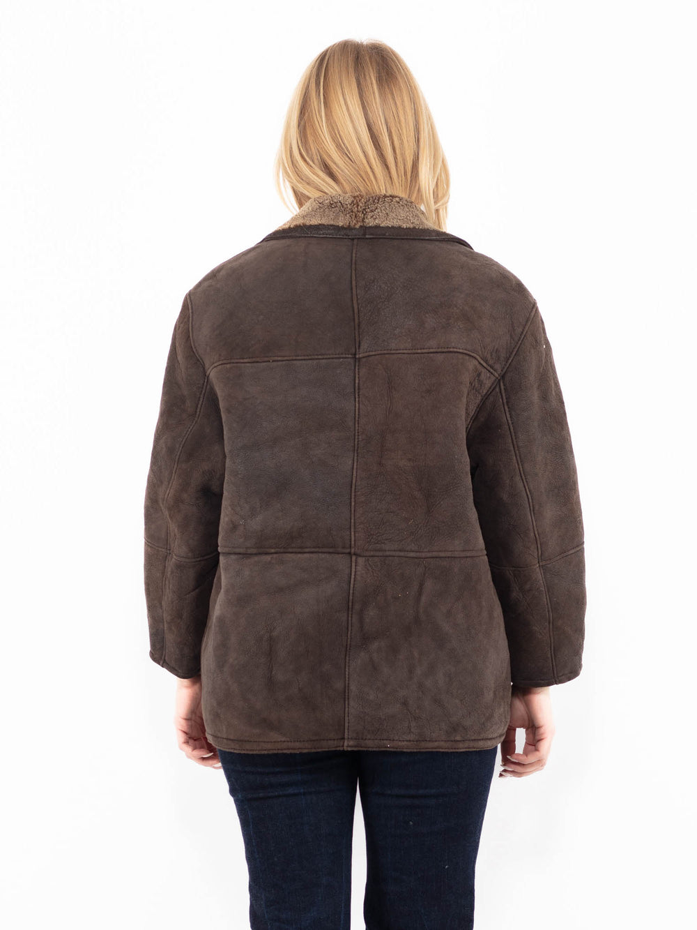Vintage 90's Women Sheepskin Jacket in BrownA1143