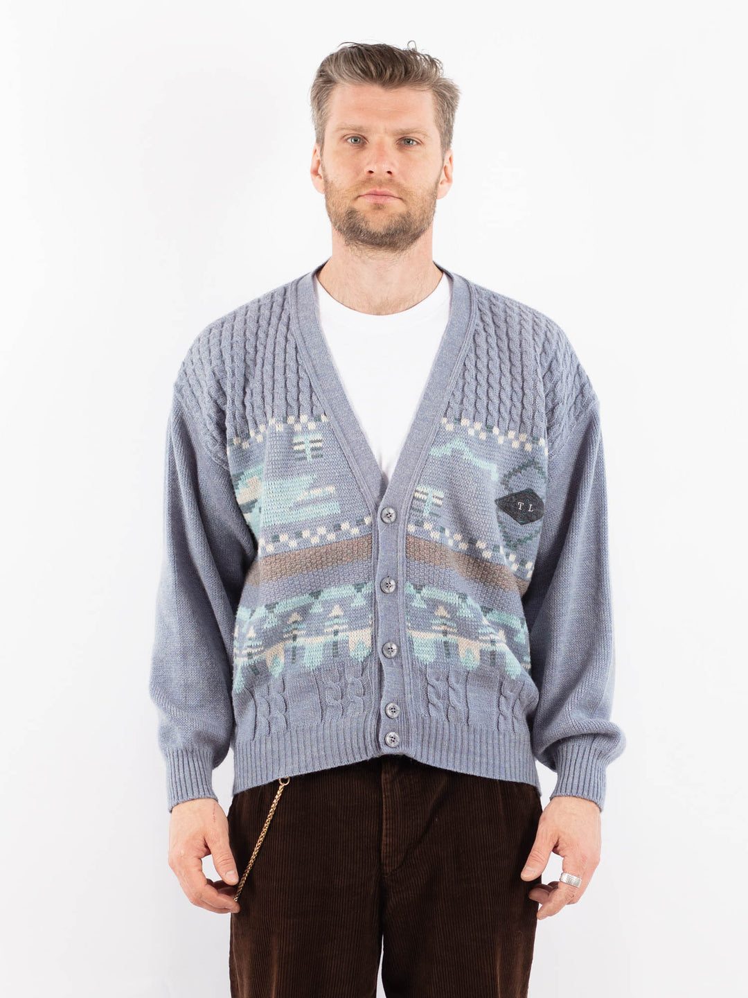 Vintage 90's Men Cardigan in BlueZ1639