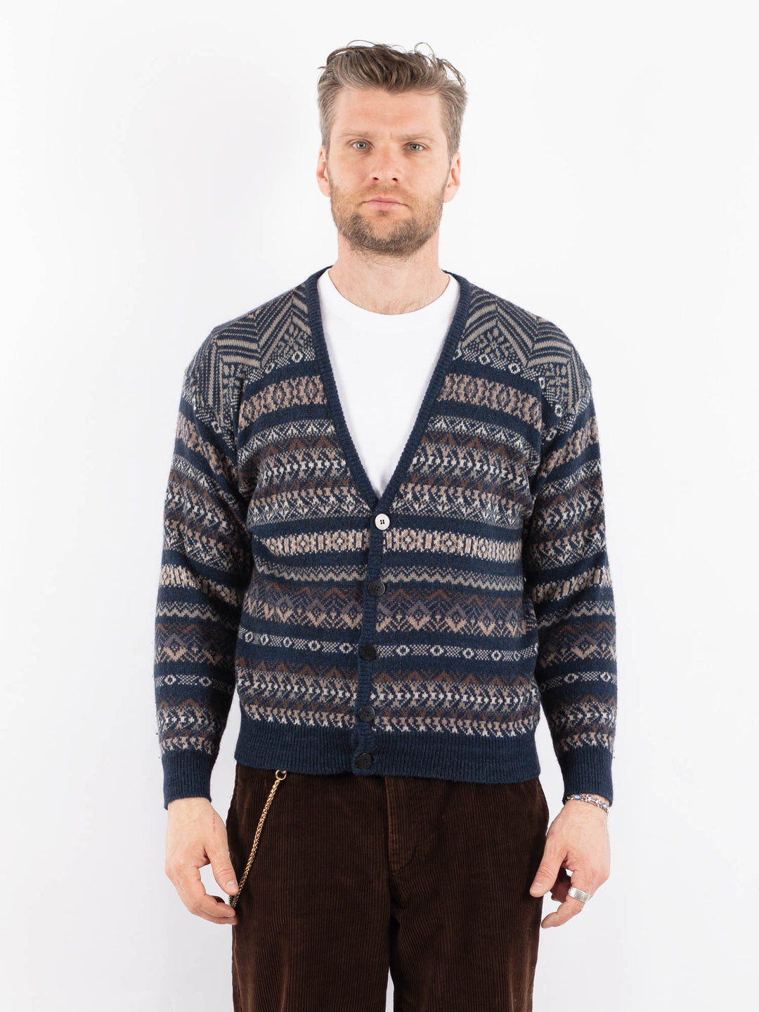 Vintage 90's Men Cardigan in BlueZ1641