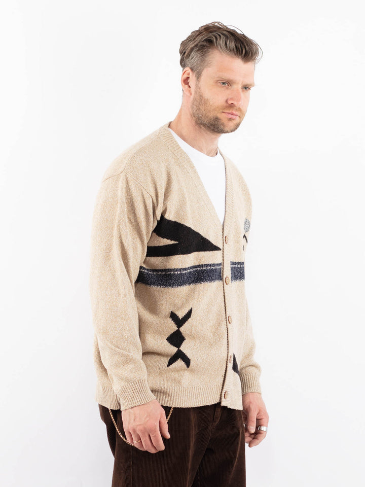 Vintage 90's Men Cardigan in BeigeZ1643