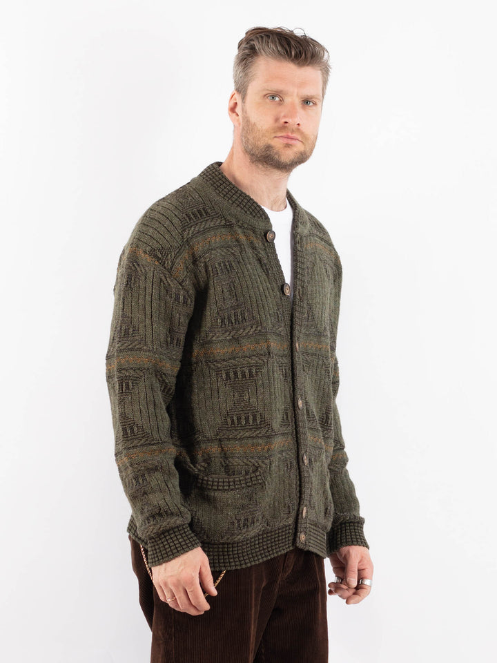 Vintage 90's Men Cardigan in GreenZ1644
