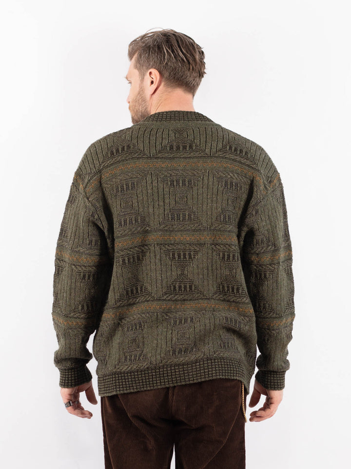 Vintage 90's Men Cardigan in GreenZ1644