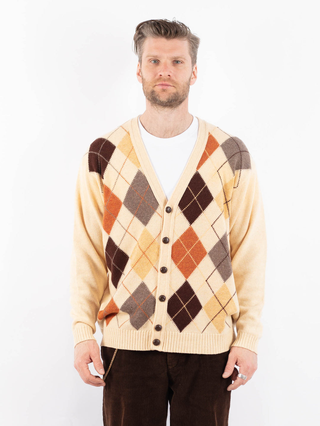 Vintage 90's Men Cardigan in BrownZ1645