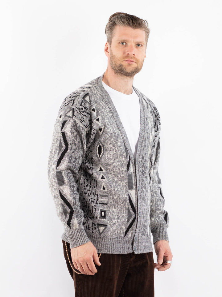 Vintage 90's Men Cardigan in GrayZ1648