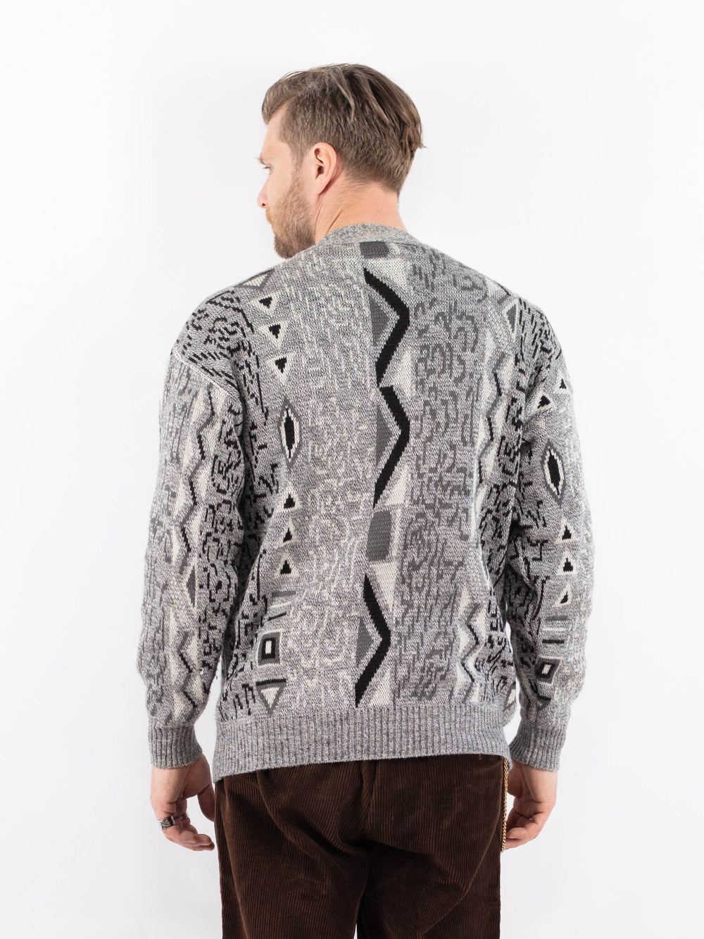 Vintage 90's Men Cardigan in GrayZ1648