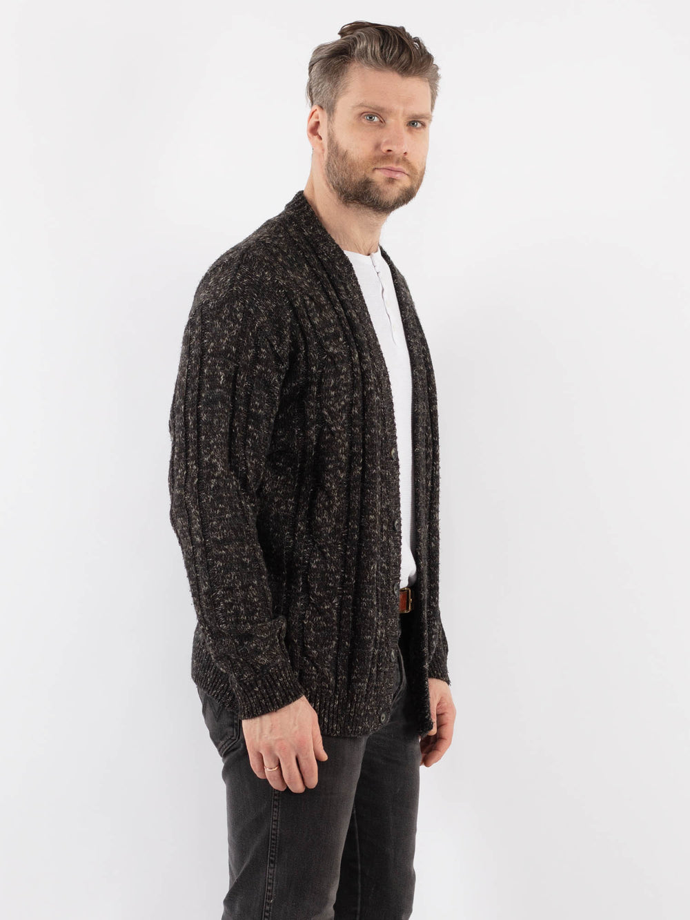 Vintage 90's Men Cardigan in GrayZ962