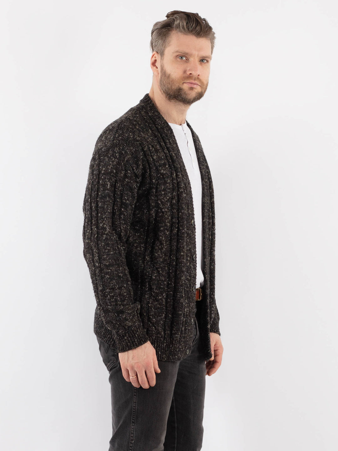 Vintage 90's Men Cardigan in GrayZ962