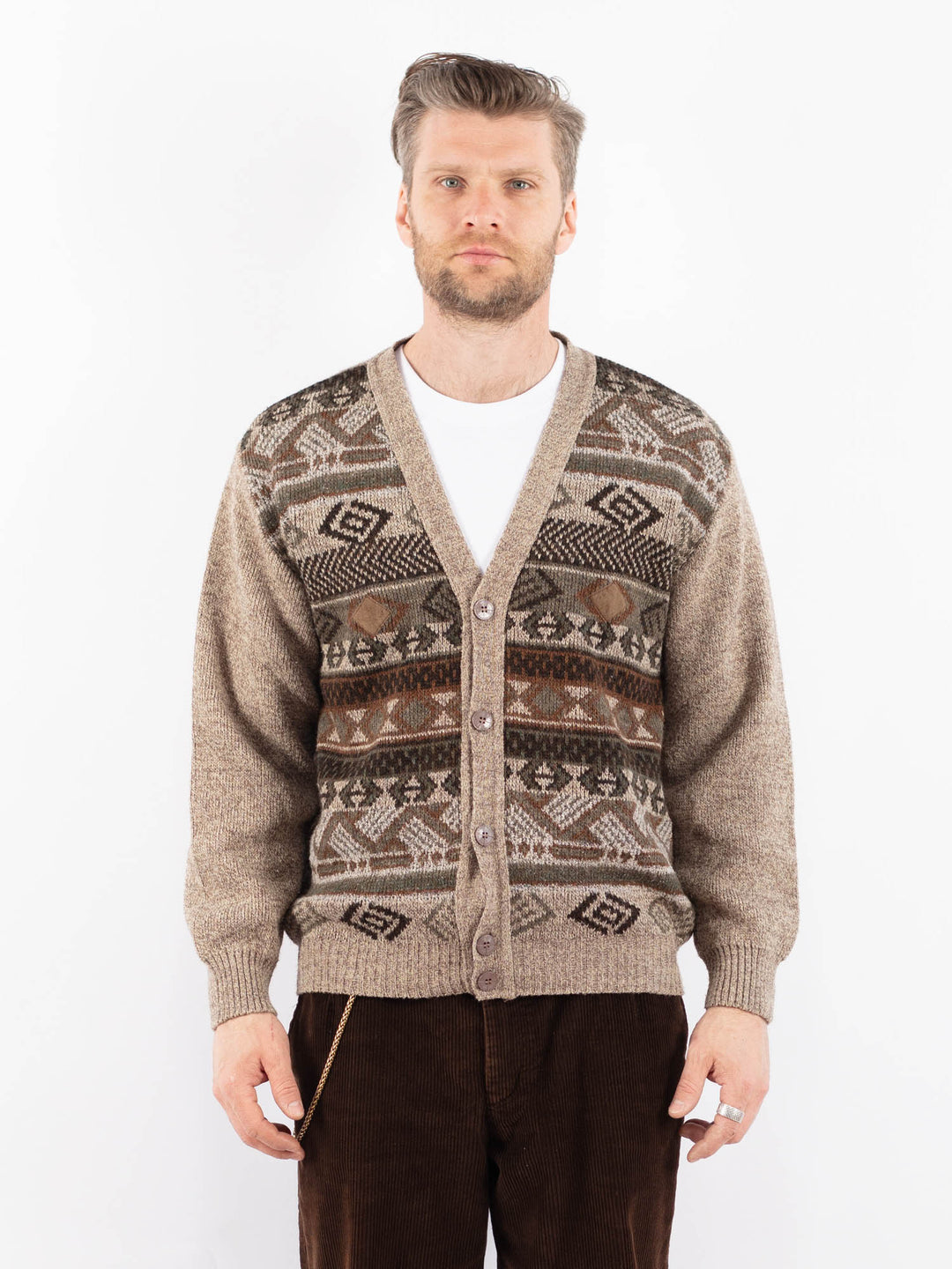 Vintage 90's Men Cardigan in BrownZ1650