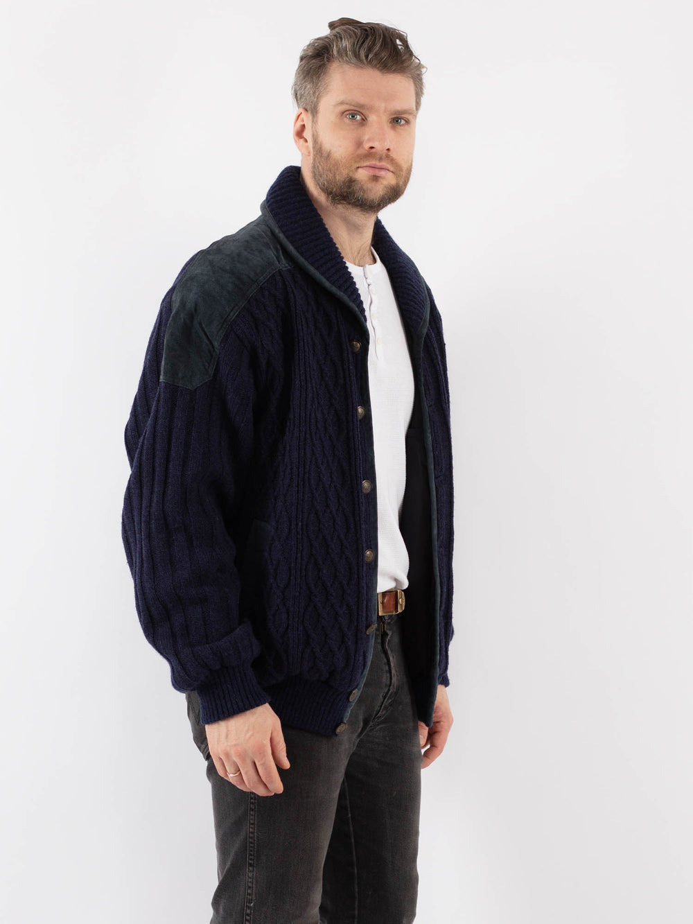 Vintage 90's Men Cardigan in BlueZ963