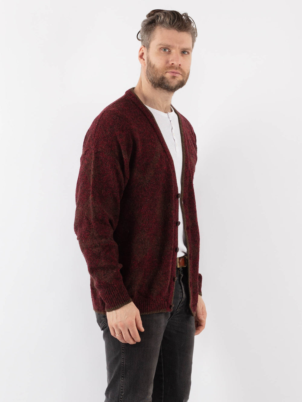 Vintage 90's Men Cardigan in RedZ965