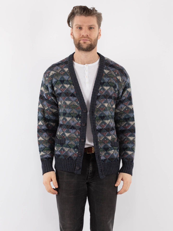Vintage 90's Men Cardigan in MultiZ967