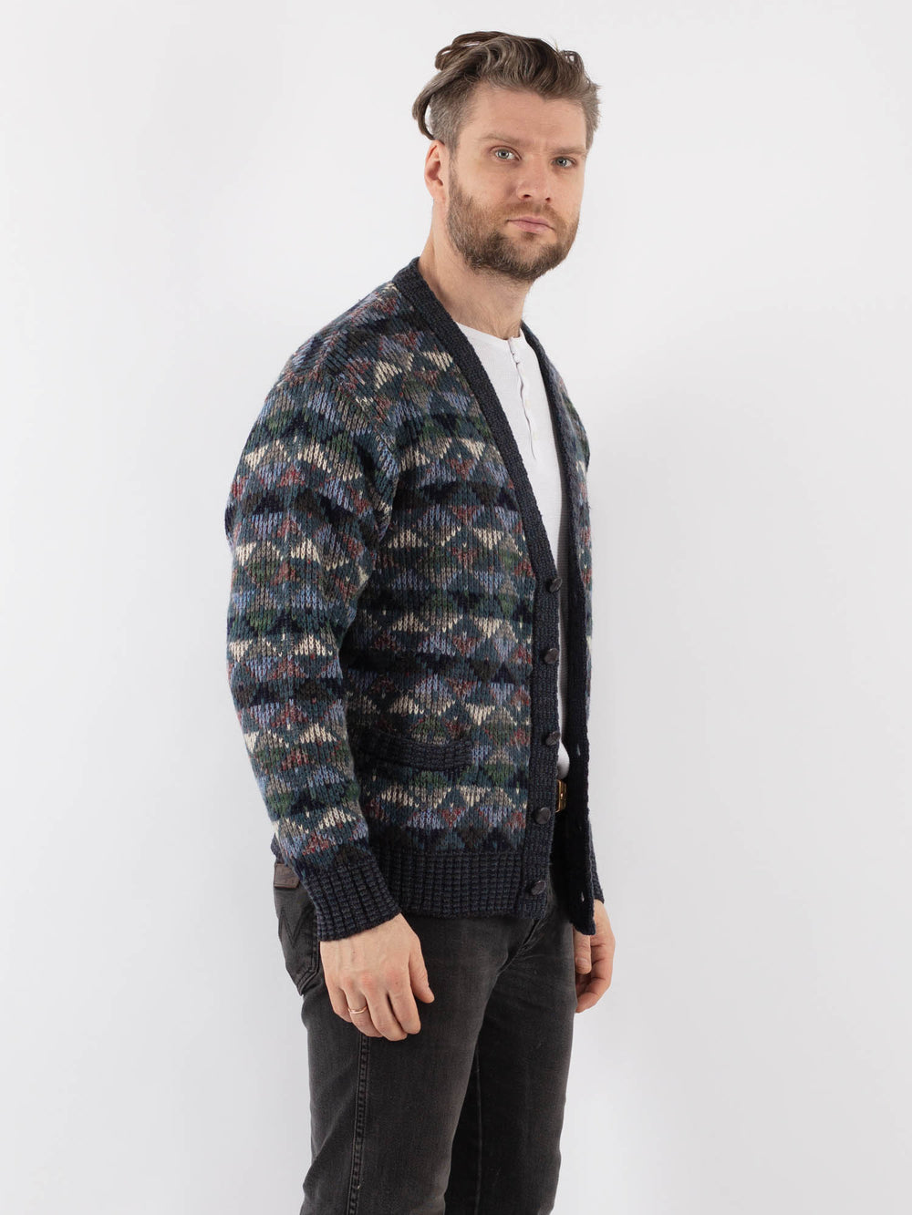 Vintage 90's Men Cardigan in MultiZ967