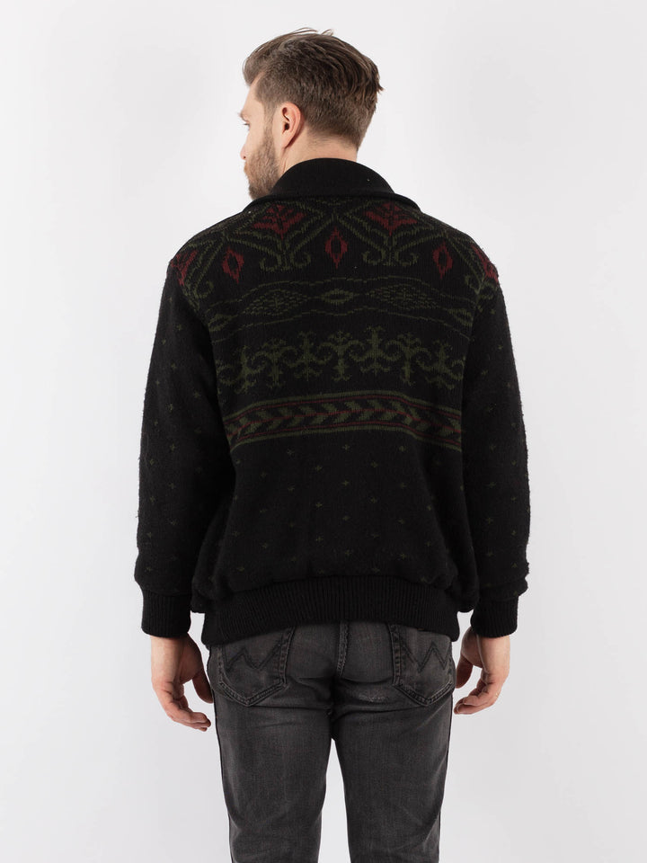 Vintage 90's Men Cardigan in BlackZ969