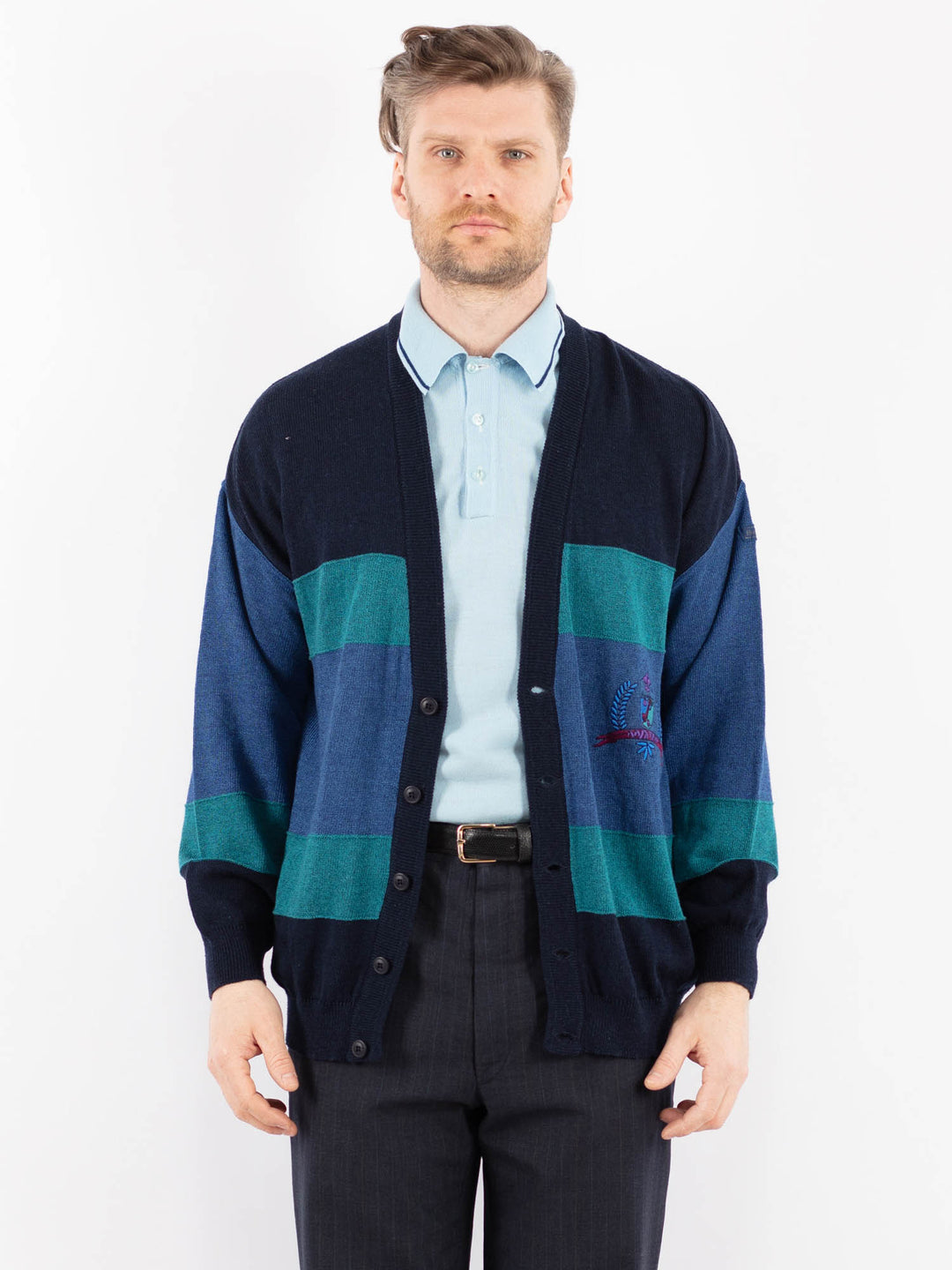 Vintage 90's Men Cardigan in BlueZ1384