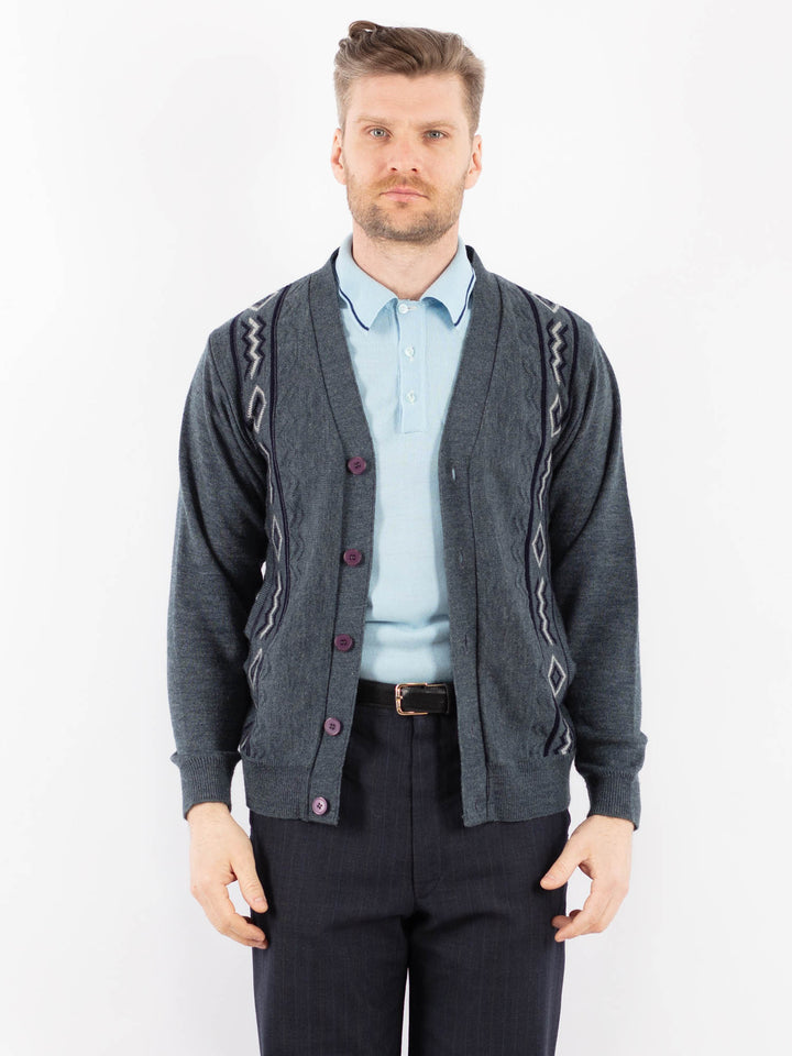 Vintage 90's Men Cardigan in GrayZ1386