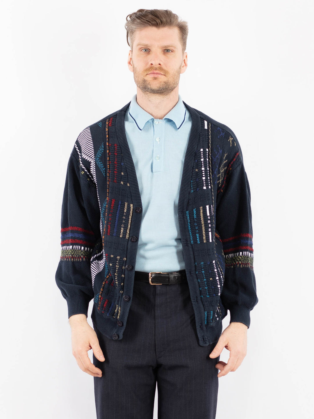 Vintage 90's Men Cardigan in BlueZ1392