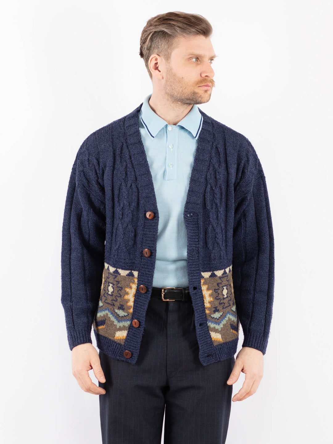 Vintage 90's Men Cardigan in BlueZ1393