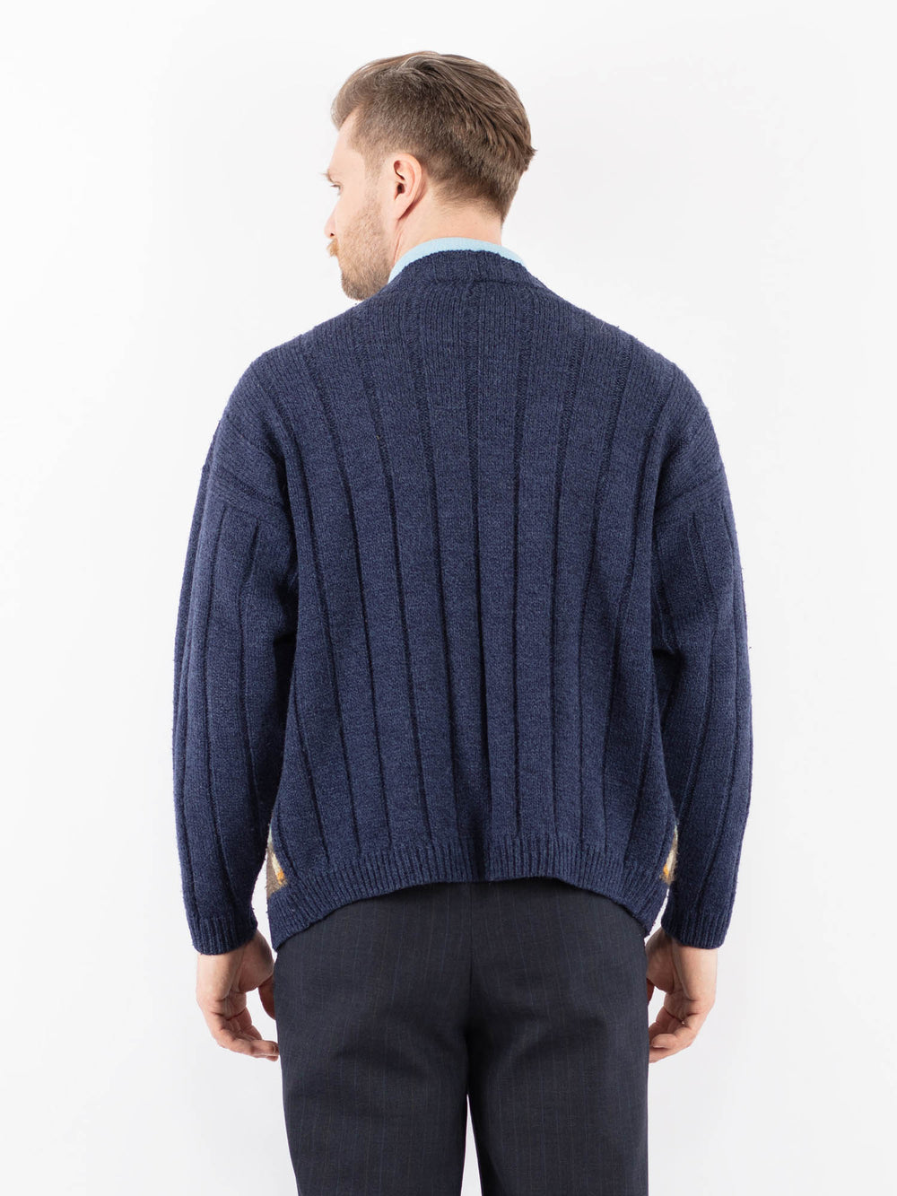 Vintage 90's Men Cardigan in BlueZ1393