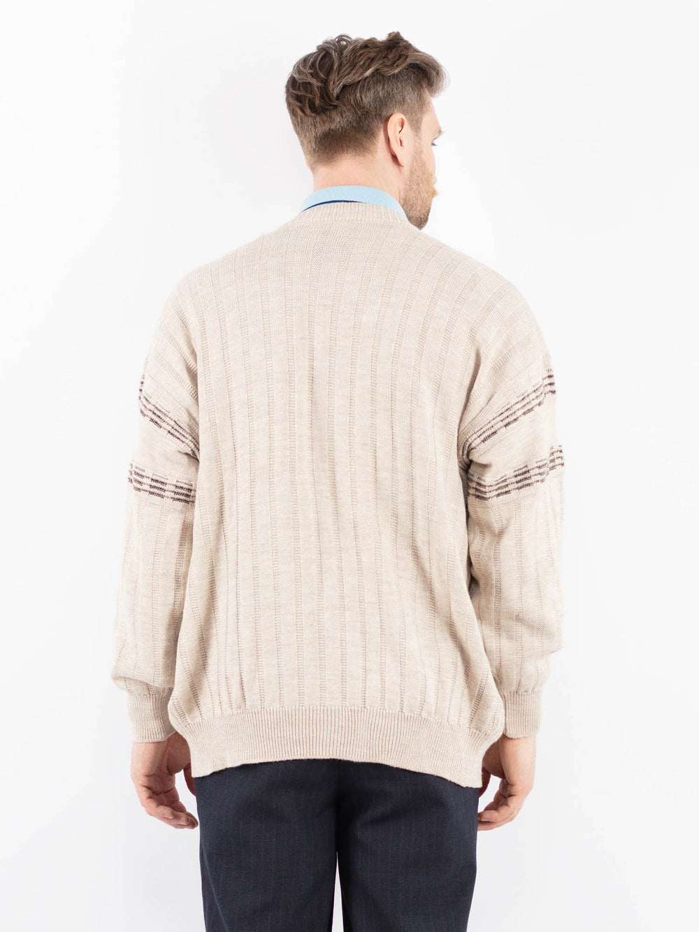 Vintage 90's Men Cardigan in BeigeZ1397