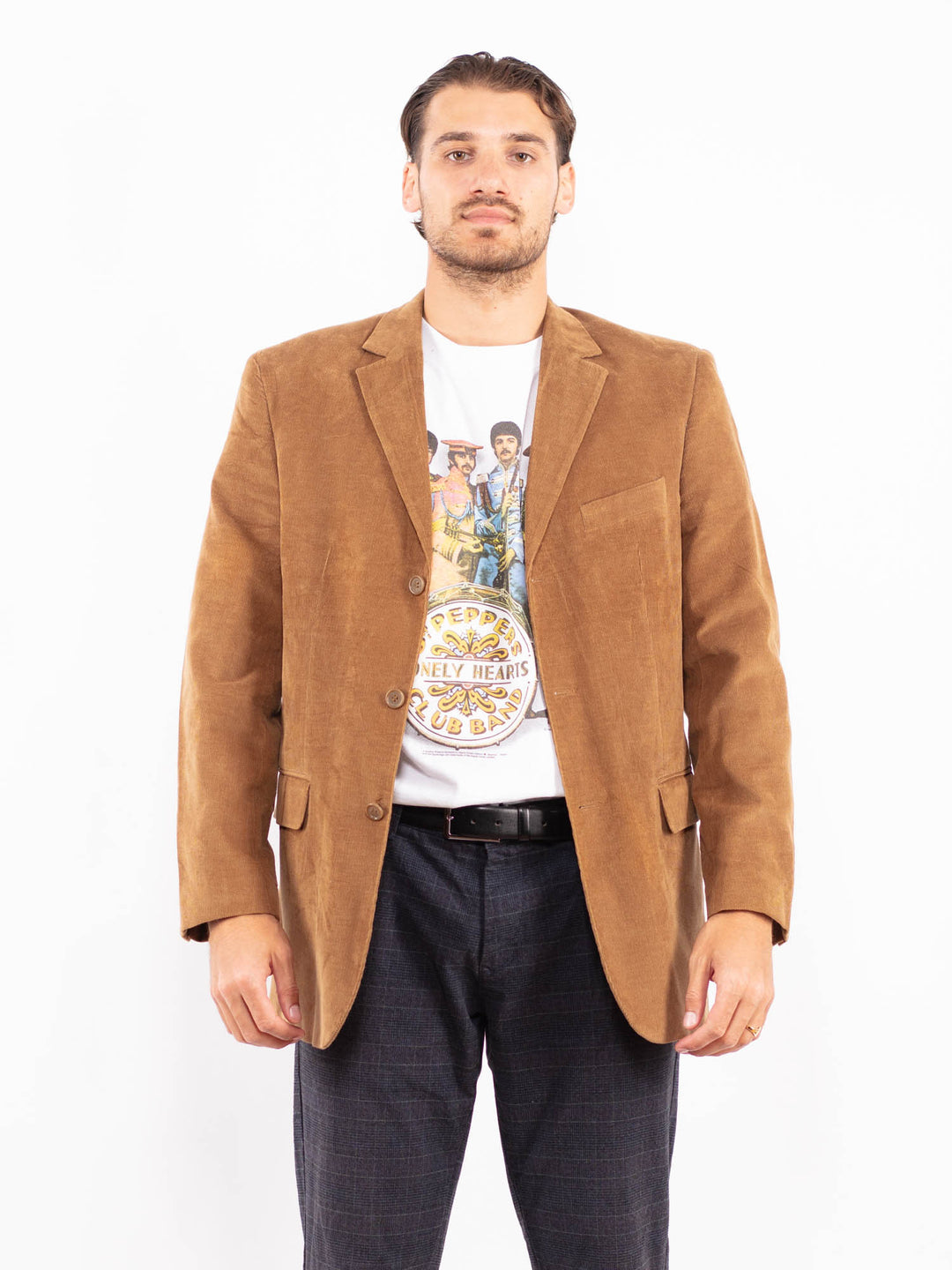 Vintage 90's Men Corduroy Blazer Jacket in BeigeZ2168