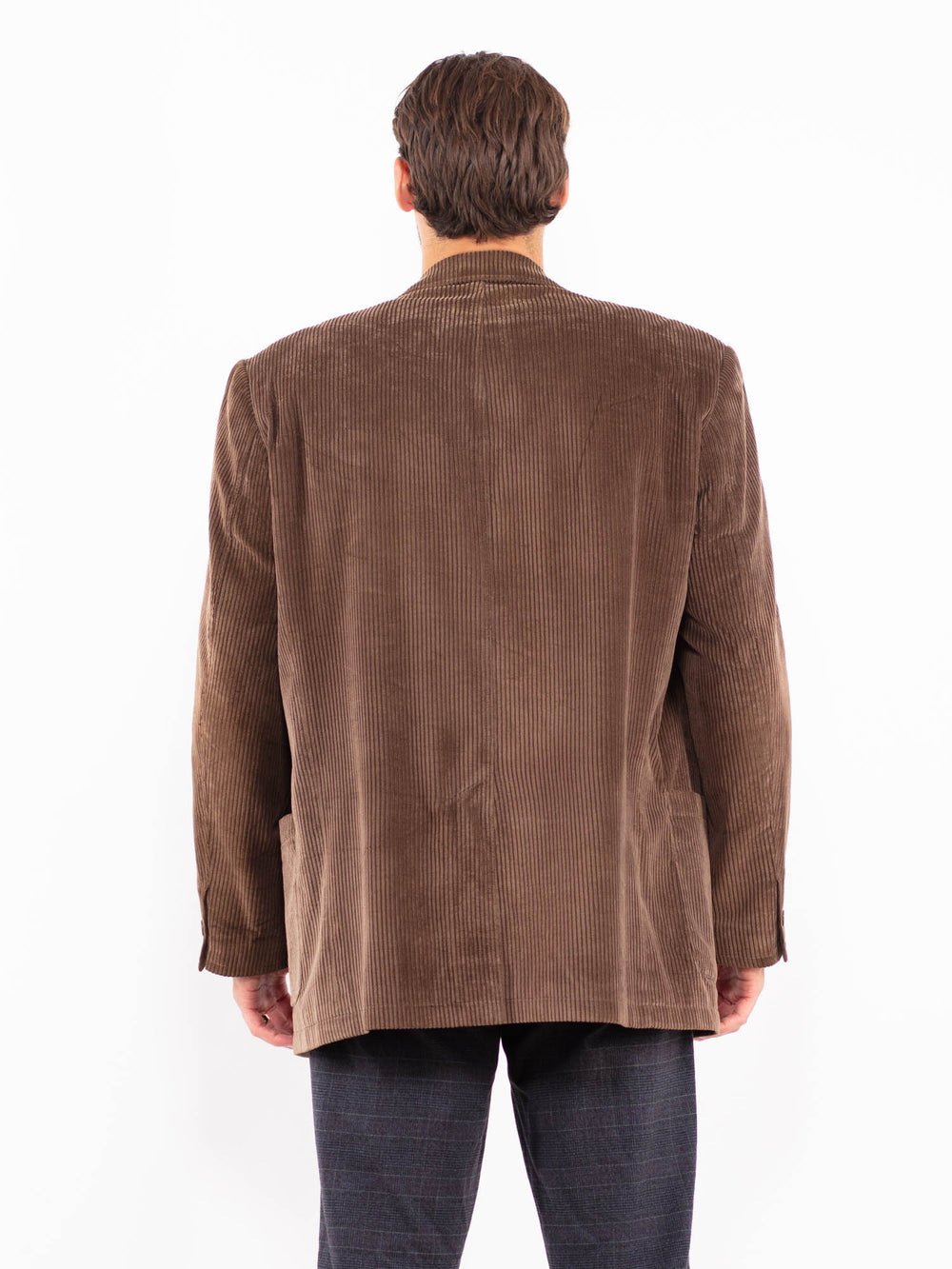 Vintage 90's Men Corduroy Blazer Jacket in BrownZ21273