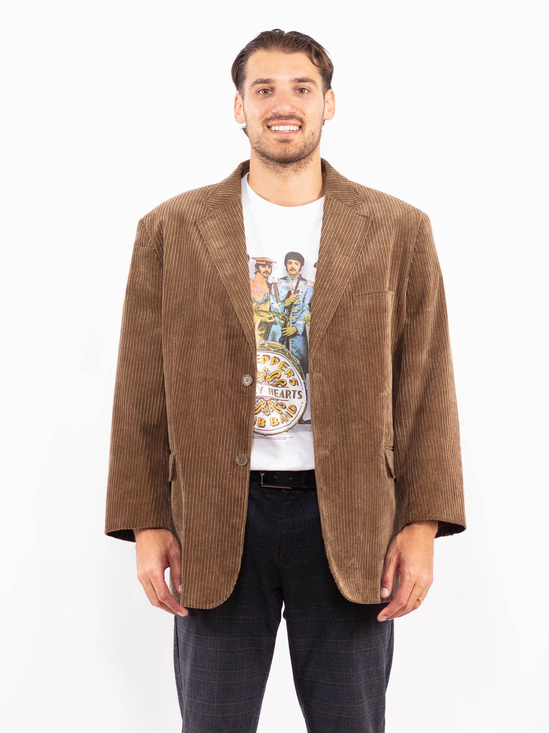 Vintage 90's Men Corduroy Blazer Jacket in BeigeZ2175