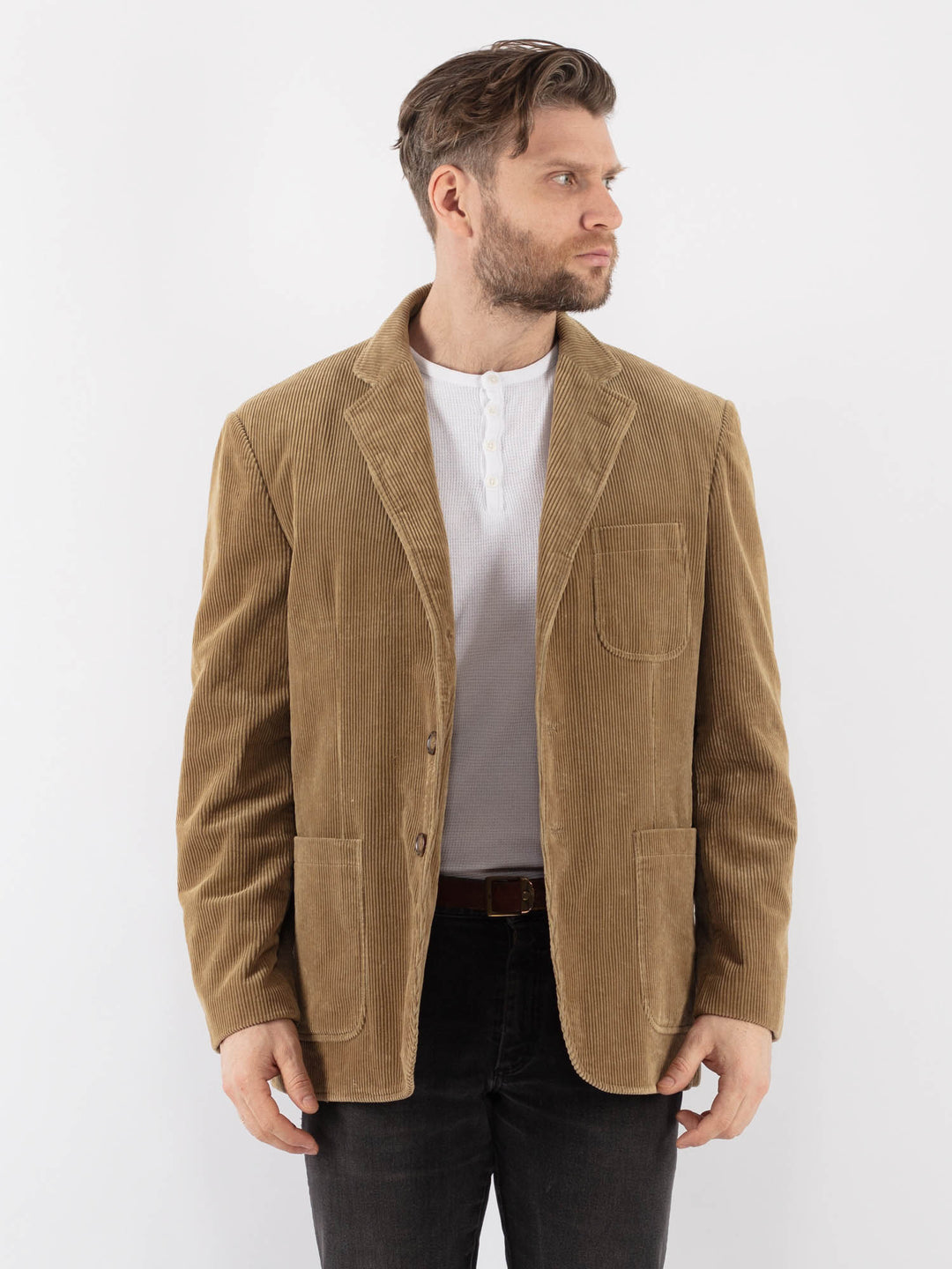 Vintage 90's Men Corduroy Blazer Jacket in BeigeZ990