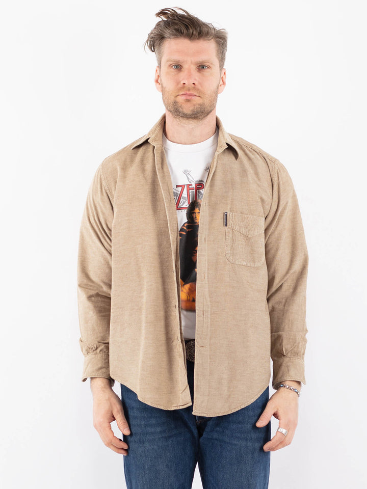 Vintage 90's Men Corduroy Shirt in BeigeZ1479