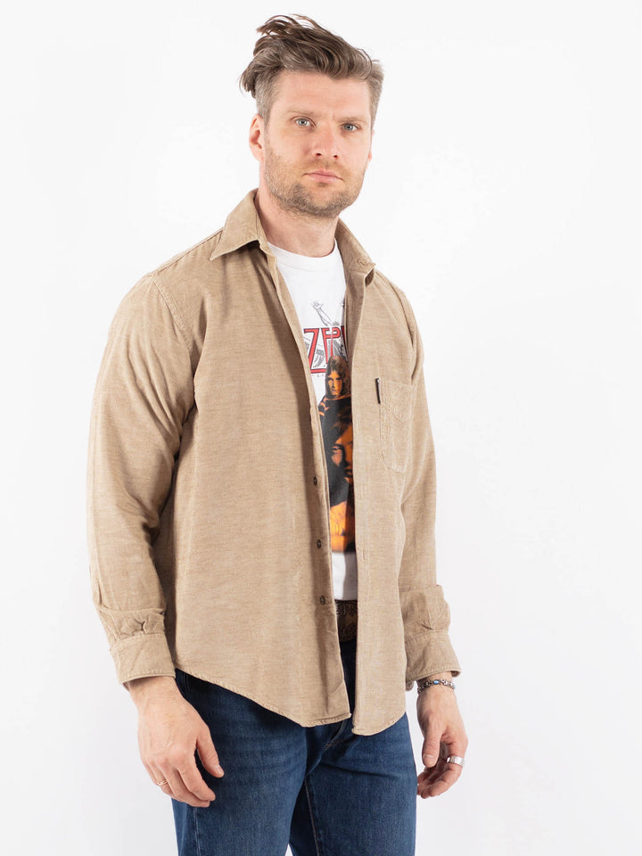 Vintage 90's Men Corduroy Shirt in BeigeZ1479